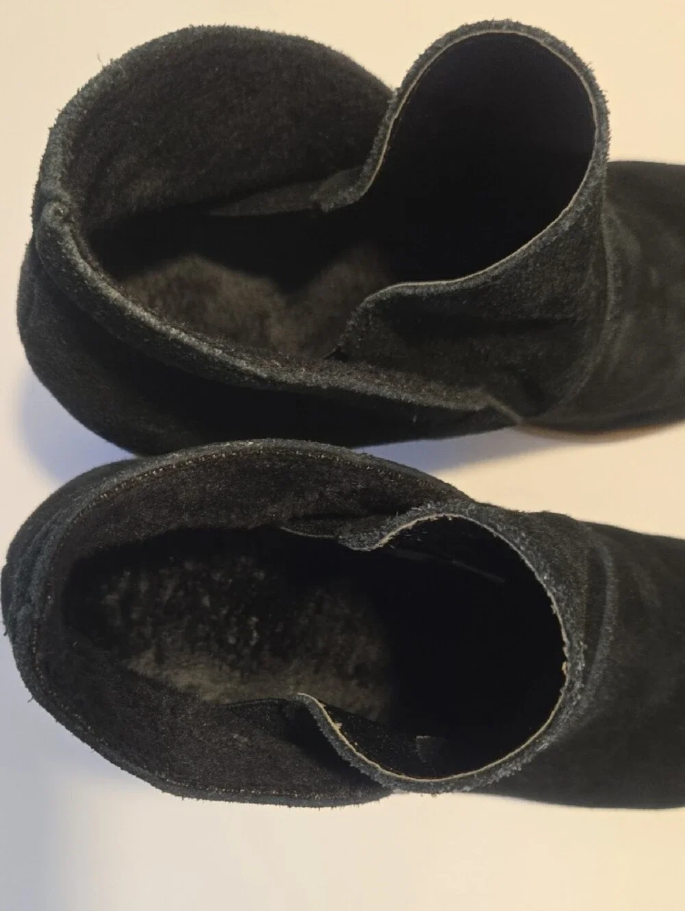 Dressy BearPaw Black Suede Slip-On Ankle Boots With Block Heal